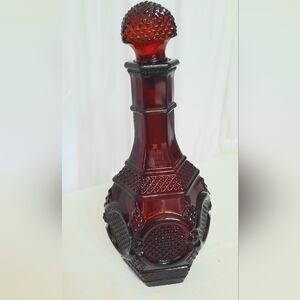 Avon 1970's Ruby Red Glass Decanter & Stopper